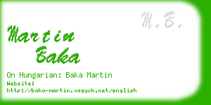 martin baka business card